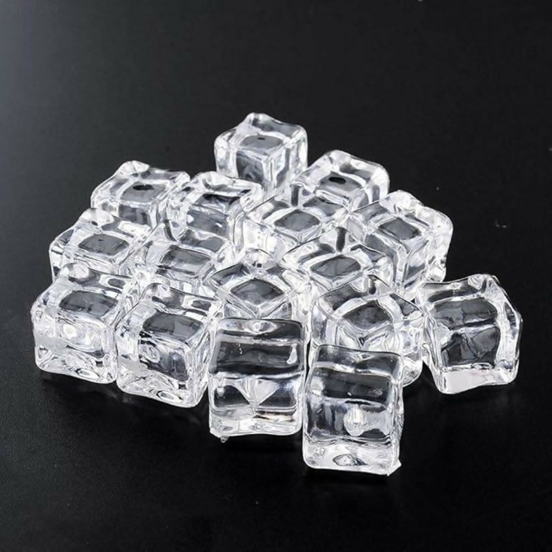 Clear Acrylic Ice Cube Replicas  Realistic Fake Ice Cubes for Photography, Display & Decor