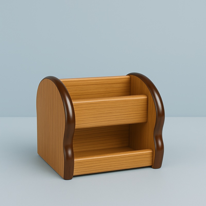CurveWood Duo Penstand Wood Desk Pen Holder Pencil Organizer Desktop Office Pencils Stand Holder – Stationery Stand