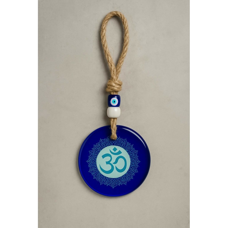 Divine Om Symbol Hanging with Evil Eye Bead  Wall Dcor Charm