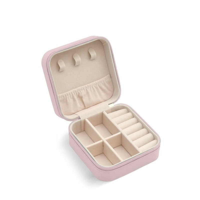 LuxeBloom Jewelry Organizer Leather Small Jewelry Box, Travel Portable Jewelry Case For Ring, Pendant, Earring, Necklace, Bracelet Organizer Storage Holder Boxes (Multicolour Pack Of1)