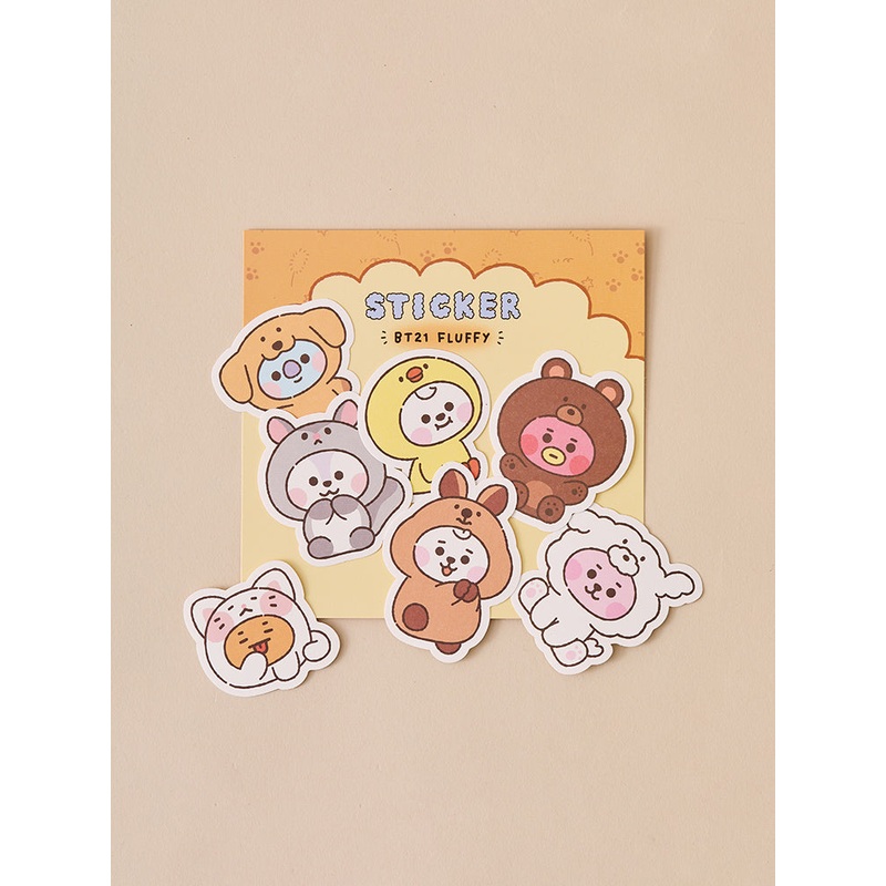 BT21 Fluffy Baby Sticker Set (7 pcs)