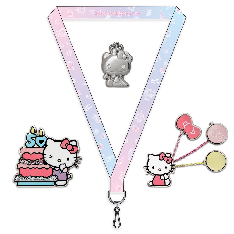 2024 CON EXCLUSIVE: Hello Kitty 50th Anniversary Premium Pins & Lanyard Set (Limited Edition of 800)