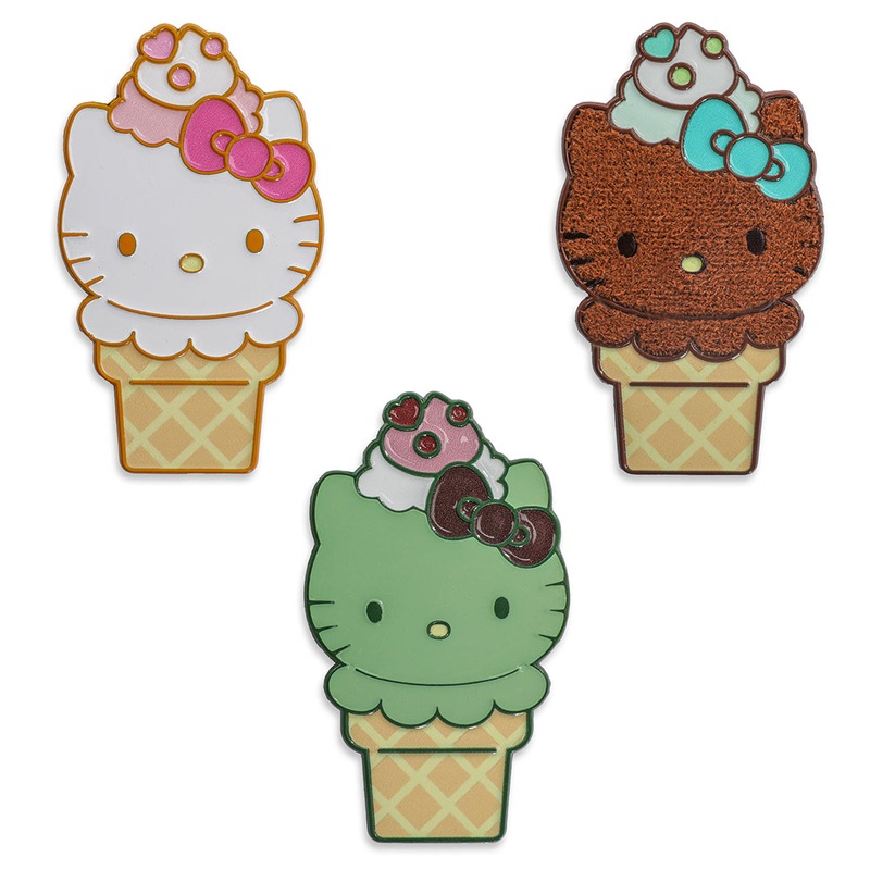 2025 CON EXCLUSIVE: Hello Kitty Ice Cream Cone Pin – Bundle of 3 Pins (Limited Edition of 300)