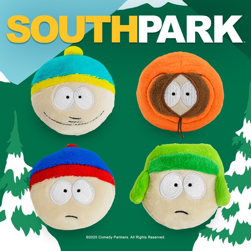 South Park Plush Pins 4-Pack – Stan, Kyle, Cartman and Kenny (PRE-ORDER)