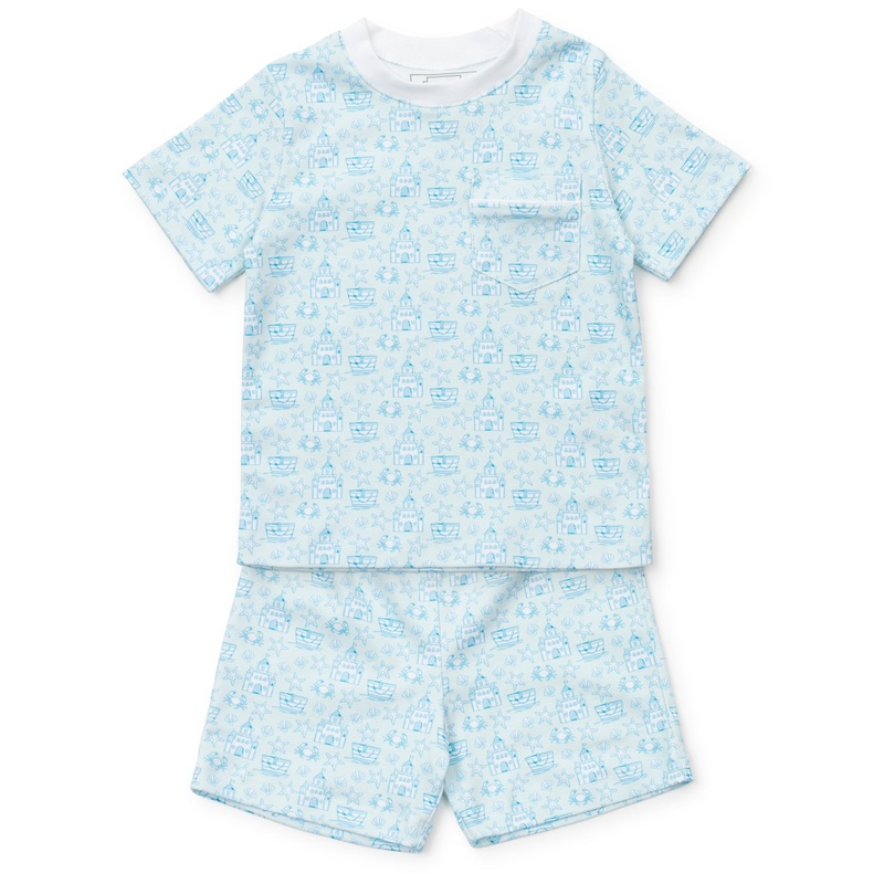 Charles Boys’ Short Set – Sandcastles Blue