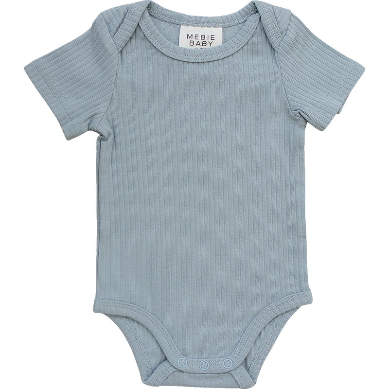 Dusty Blue Cotton Ribbed Bodysuit
