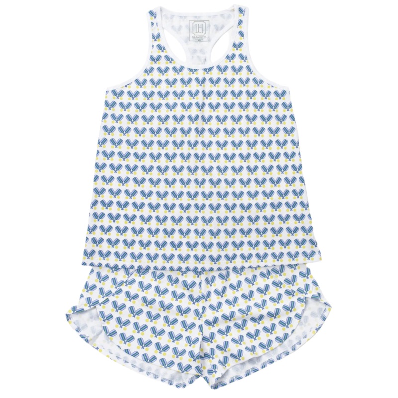 Alyssa Women’s Pajama Short Set – Pickleball Blue