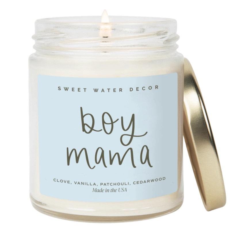 Boy Mama Soy Candle – Clear Jar – 9 oz (Palo Santo Patchouli)