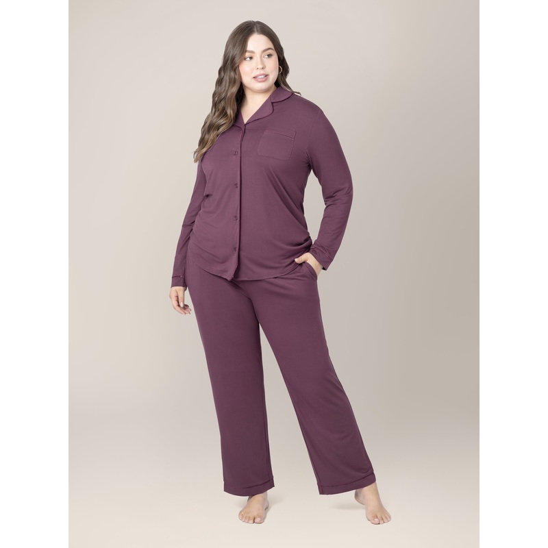 Clea Bamboo Long Sleeve Pajama Set | Burgundy Plum