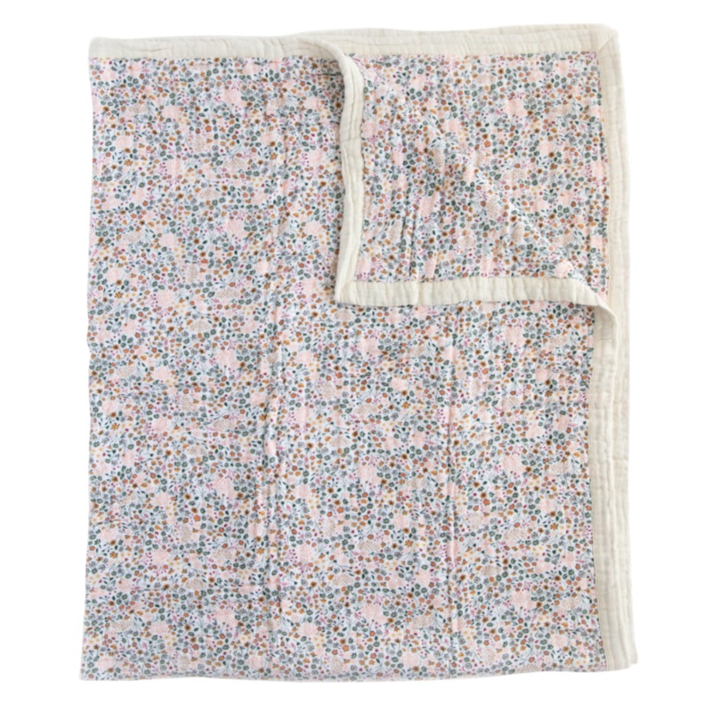 Cotton Muslin Quilted Throw – Pressed Petals