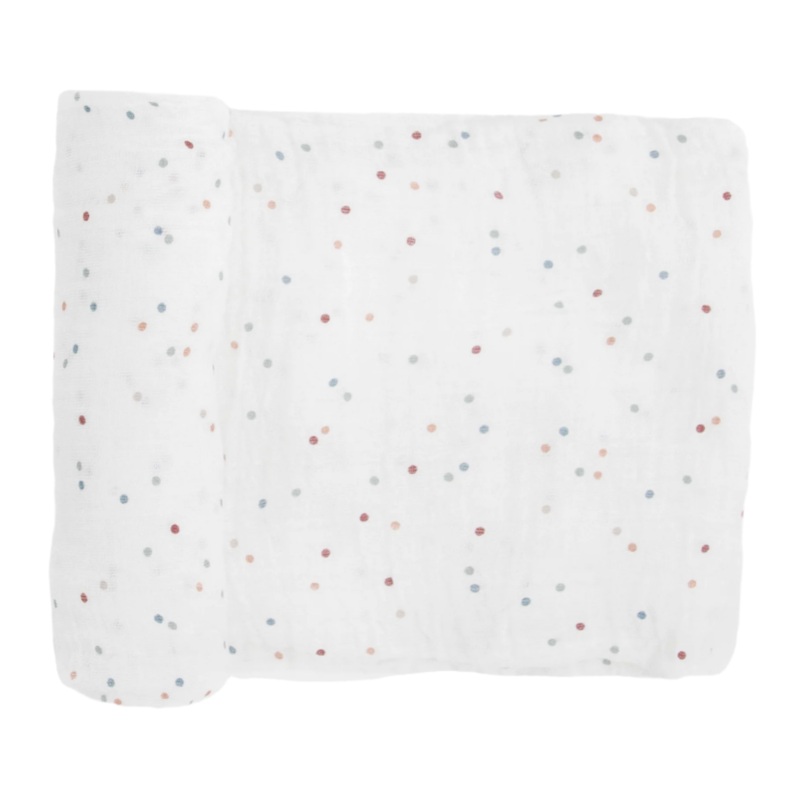 Cotton Muslin Swaddle Blanket – Dots