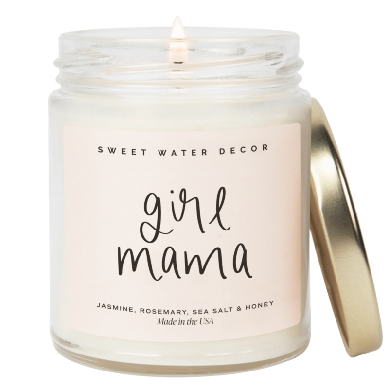 Girl Mama Soy Candle – Clear Jar – 9 oz (Wildflowers and Salt)