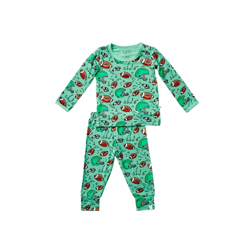 Long Sleeve Pajama Set – Football