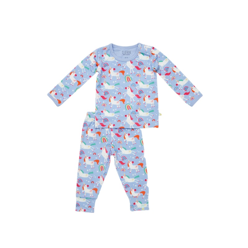 Long Sleeve Pajama Set – Unicorns