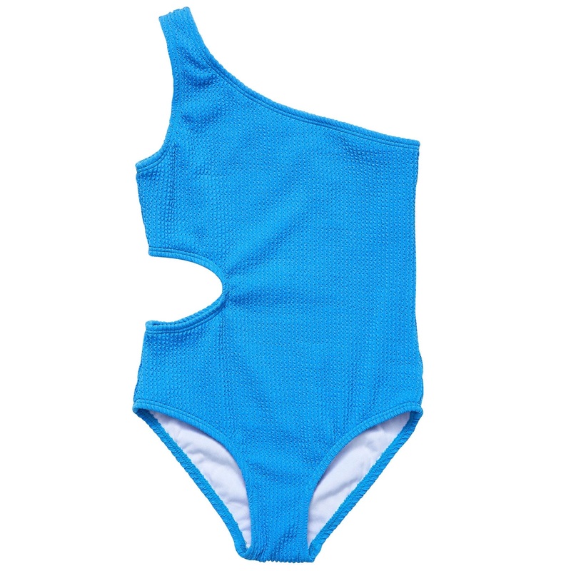 Marine Blue One Shoulder Swimsuit
