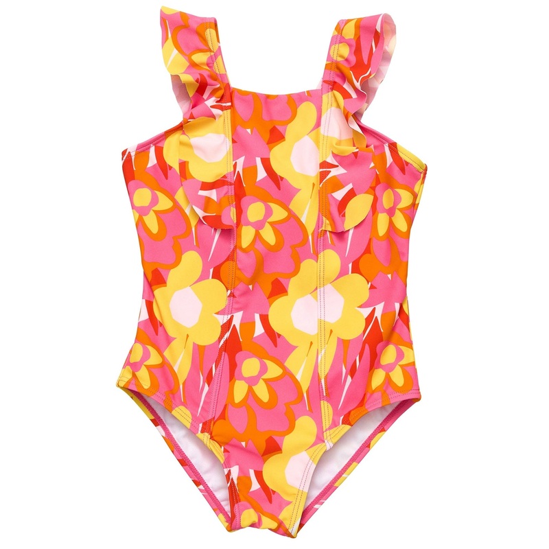 Pop of Sunshine Ruffle Shoulder Swimsuit