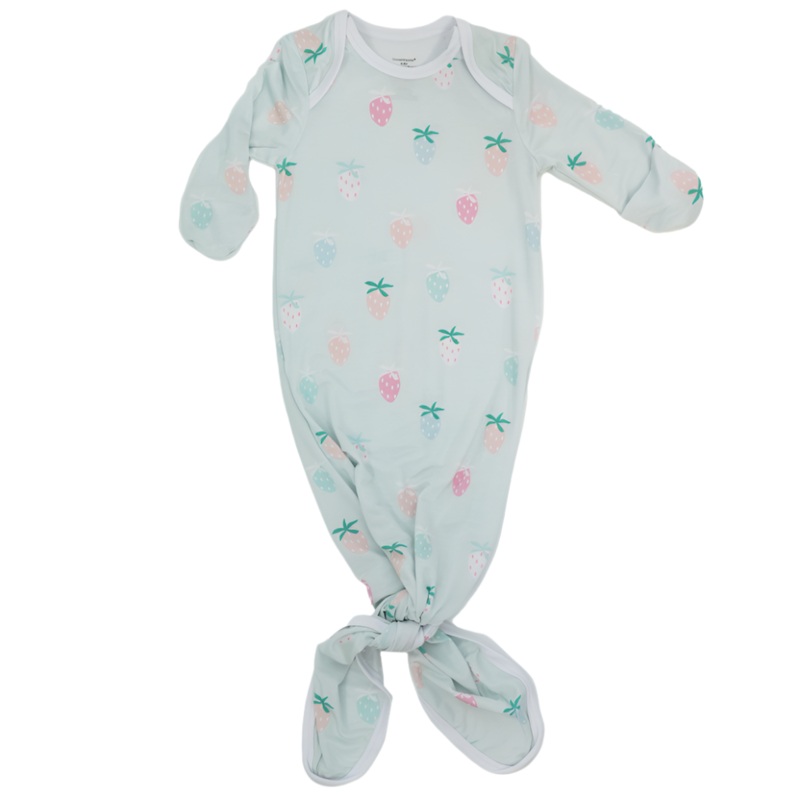 Strawberry Print Knotted Gown 0-3 months