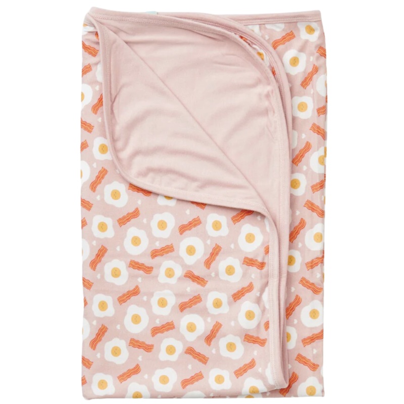 Stretchy Oversized Blanket – Bacon & Eggs Pink