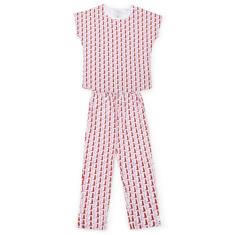 Marcia Women’s Pajama Pant Set – City Boots (pink)