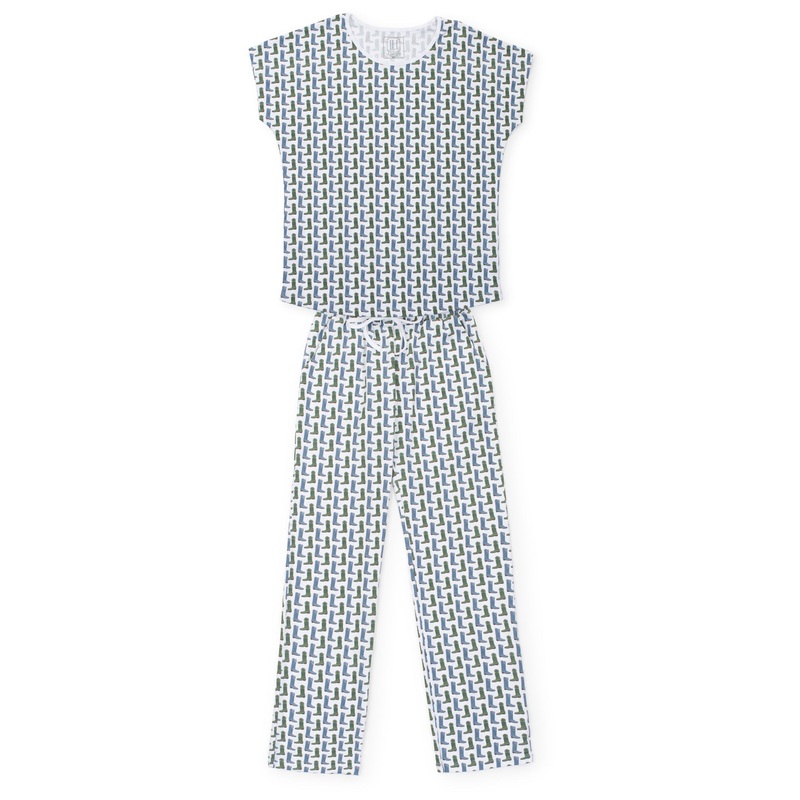 Marcia Women’s Pajama Pant Set – Cowboy Boots (blue)