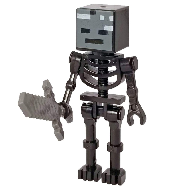 Minifig Cube Head Skeleton Black