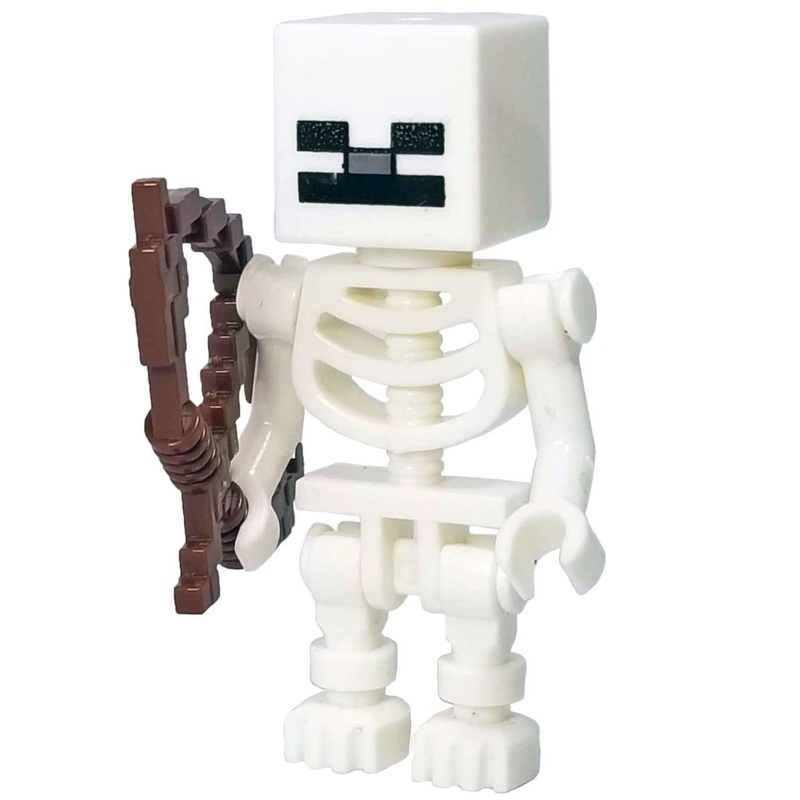 Minifig Cube Head Skeleton with Bow