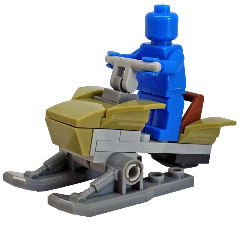 Minifig Olive Drab Snowmobile