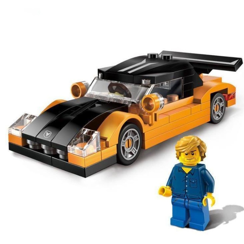 Minifig Orange Mini Race Car