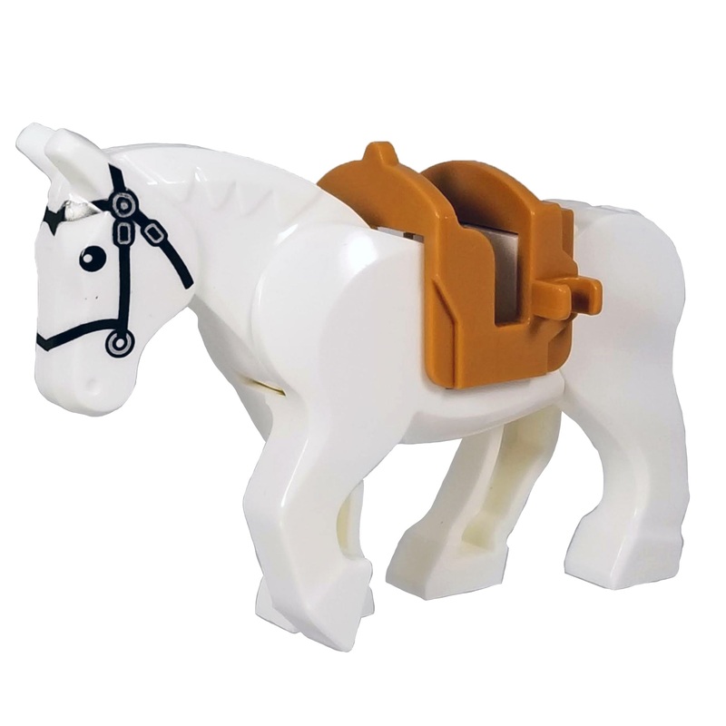 Minifig White Horse with Saddle