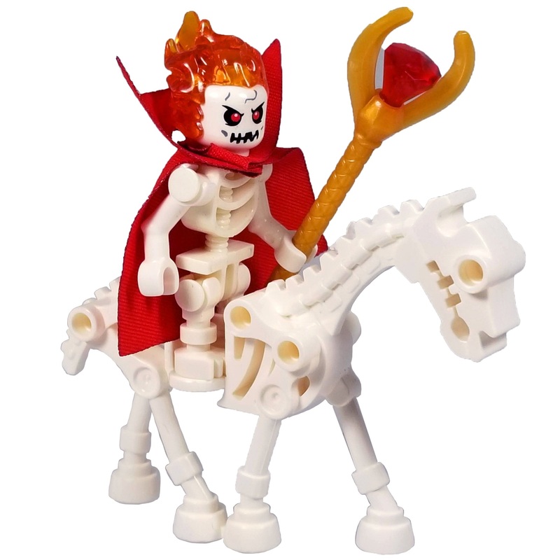 Minifig White Skeleton Magician and Horse