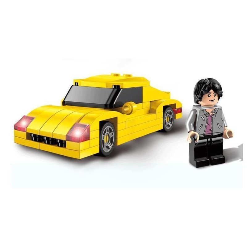 Minifig Yellow Mini Race Car