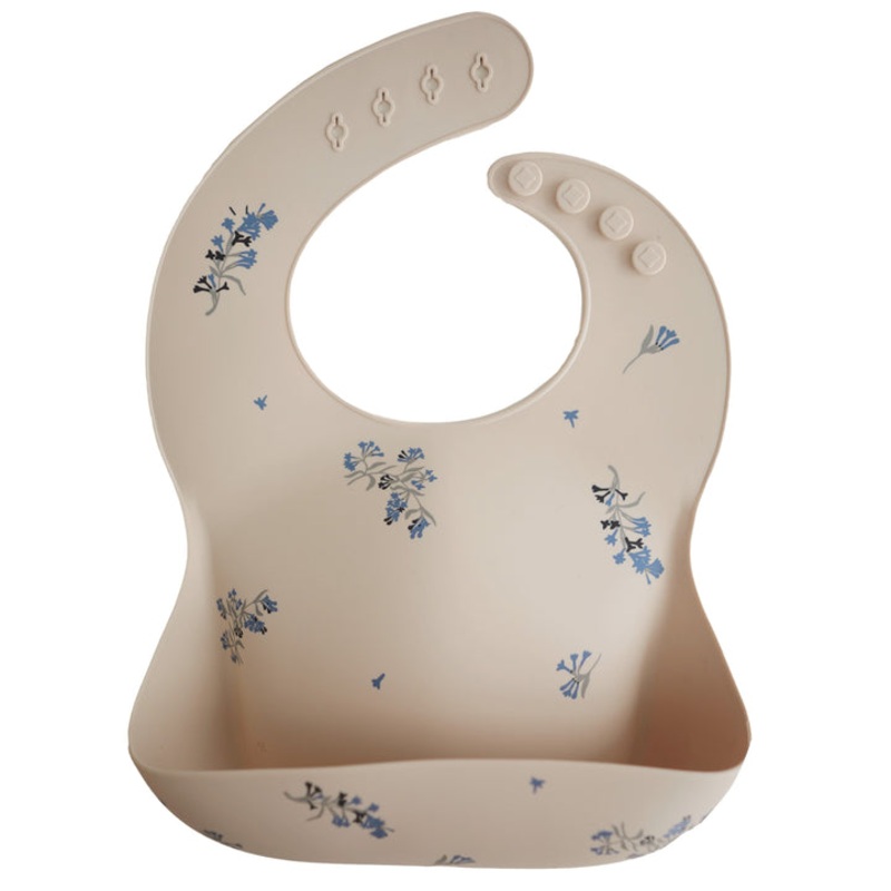 Silicone Baby Bib – Lilac Flowers