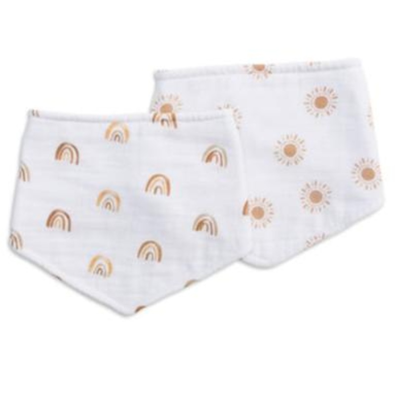 Bandana Bibs 2-pack – Rainbows & Suns