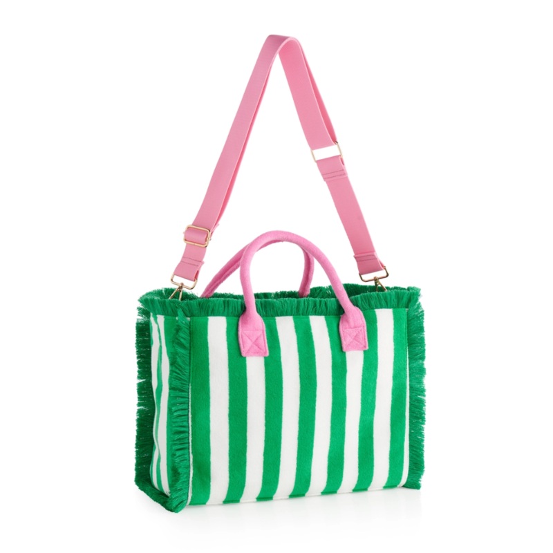 Cabana Stripe Tote – Green