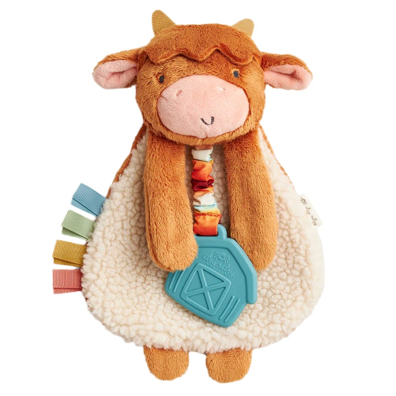 Itzy Lovey Plush and Teether Toy – Wyatt the Highland Cow