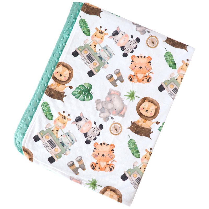 Premium Baby & Toddler Minky Blanket – Safari