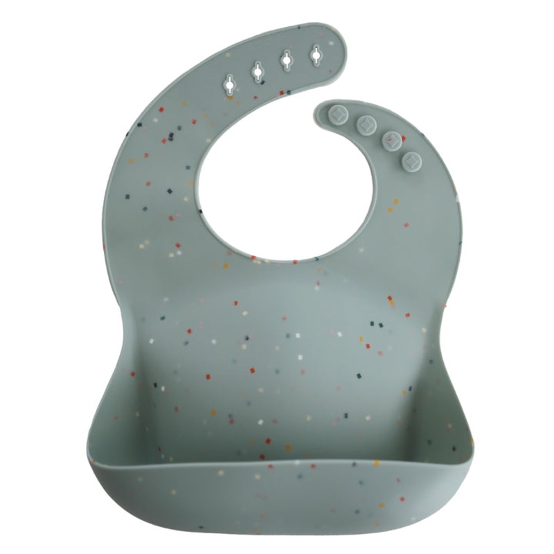 Silicone Baby Bib – Cambridge Blue Confetti