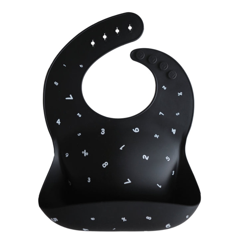 Silicone Baby Bib – Letters Black