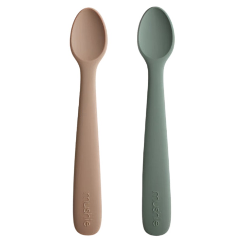 Silicone Feeding Spoons 2-Pack – Dried Thyme/Natural