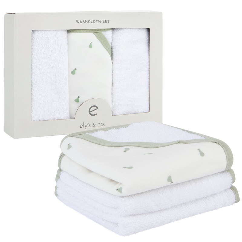 3 Pack Washcloth Set – Sage Pear