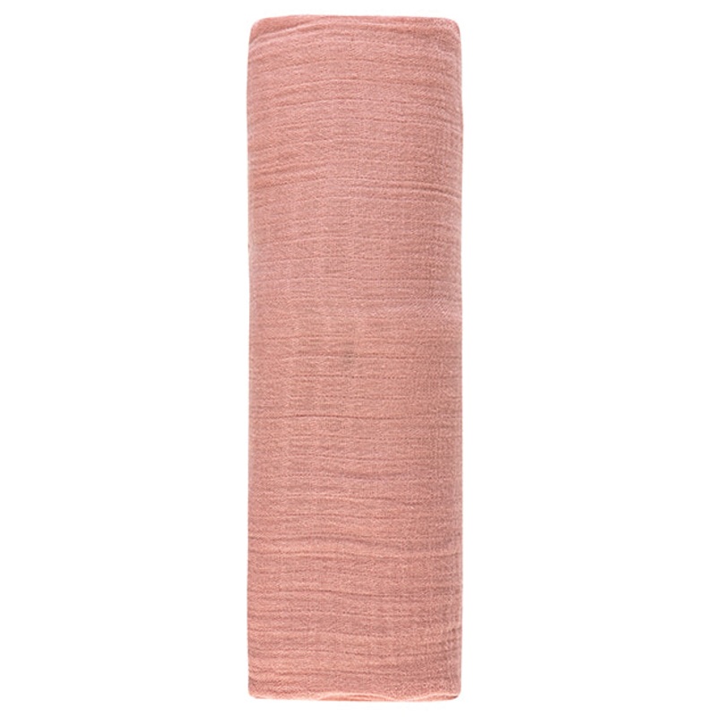 Cotton Muslin Swaddle Blanket – Dusty Rose