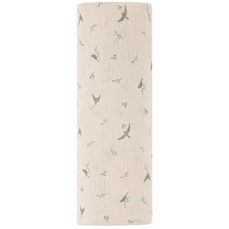 Cotton Muslin Swaddle Blanket – Sage Bird