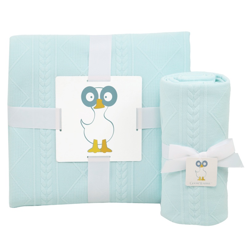 Mommy & Me Knit Blanket Set – Mint