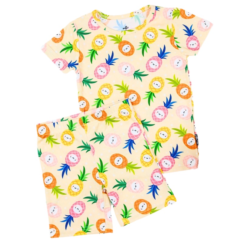 TWO PIECE SHORTIE SET- Kawaii Pineapple
