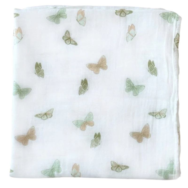Bamboo Muslin Swaddle Blanket – Butterflies