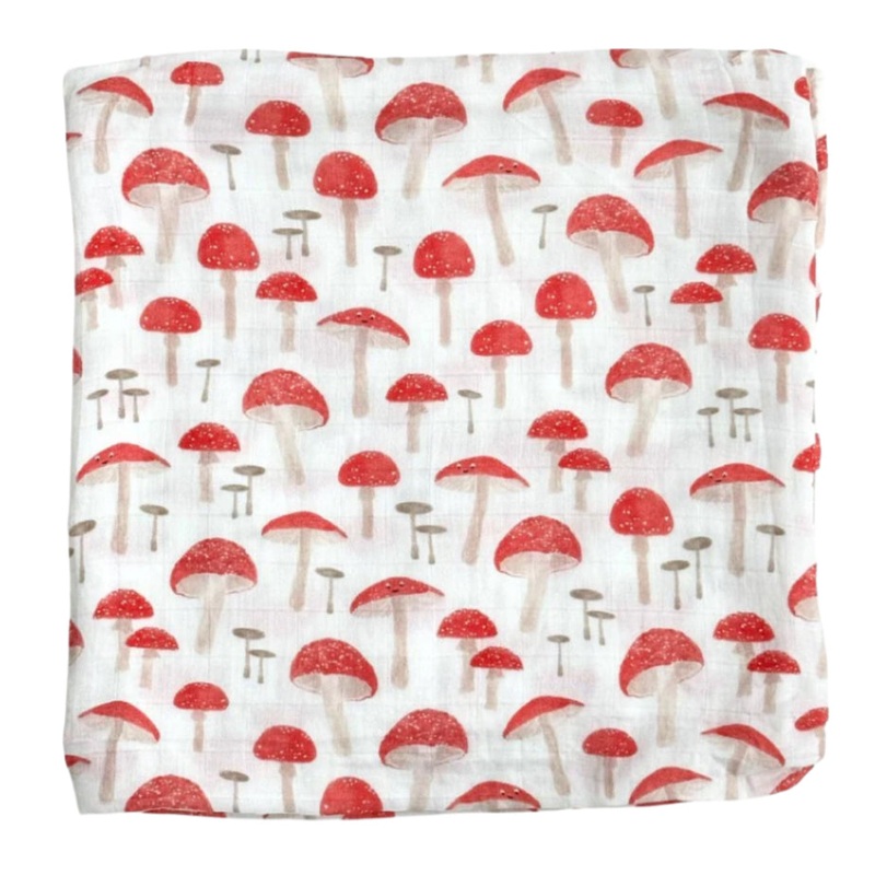Bamboo Muslin Swaddle Blanket in The Fun-gis