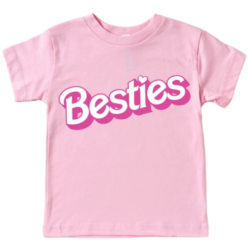 Besties Barbie Kids Tee – Pink