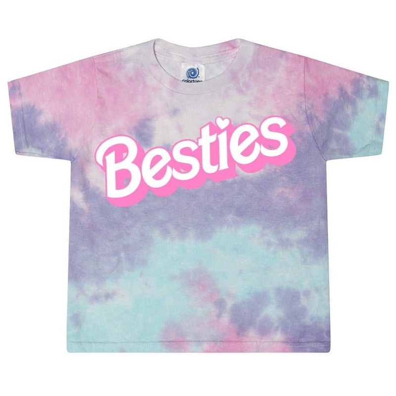 Besties Cotton Candy Tie Dye Kids Tee