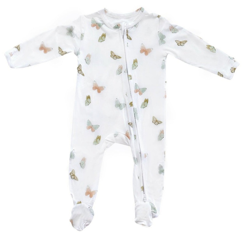 Footie Zippered One Piece – Butterflies