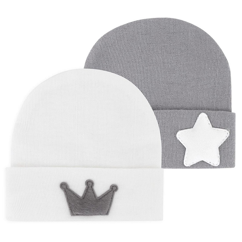 Newborn Hospital Hats – Grey & White